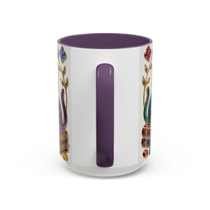Stained Glass Style Cats Mug, Bookish Cat Art Mug, Jewel Tone Fantasy Cats Cup, Book Lover Mug 15oz image 9