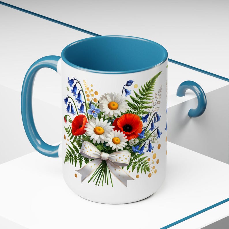 Wildflowers Mug, Boho Wildflowers Cottagecore Coffee Mug, Flower Garden ...