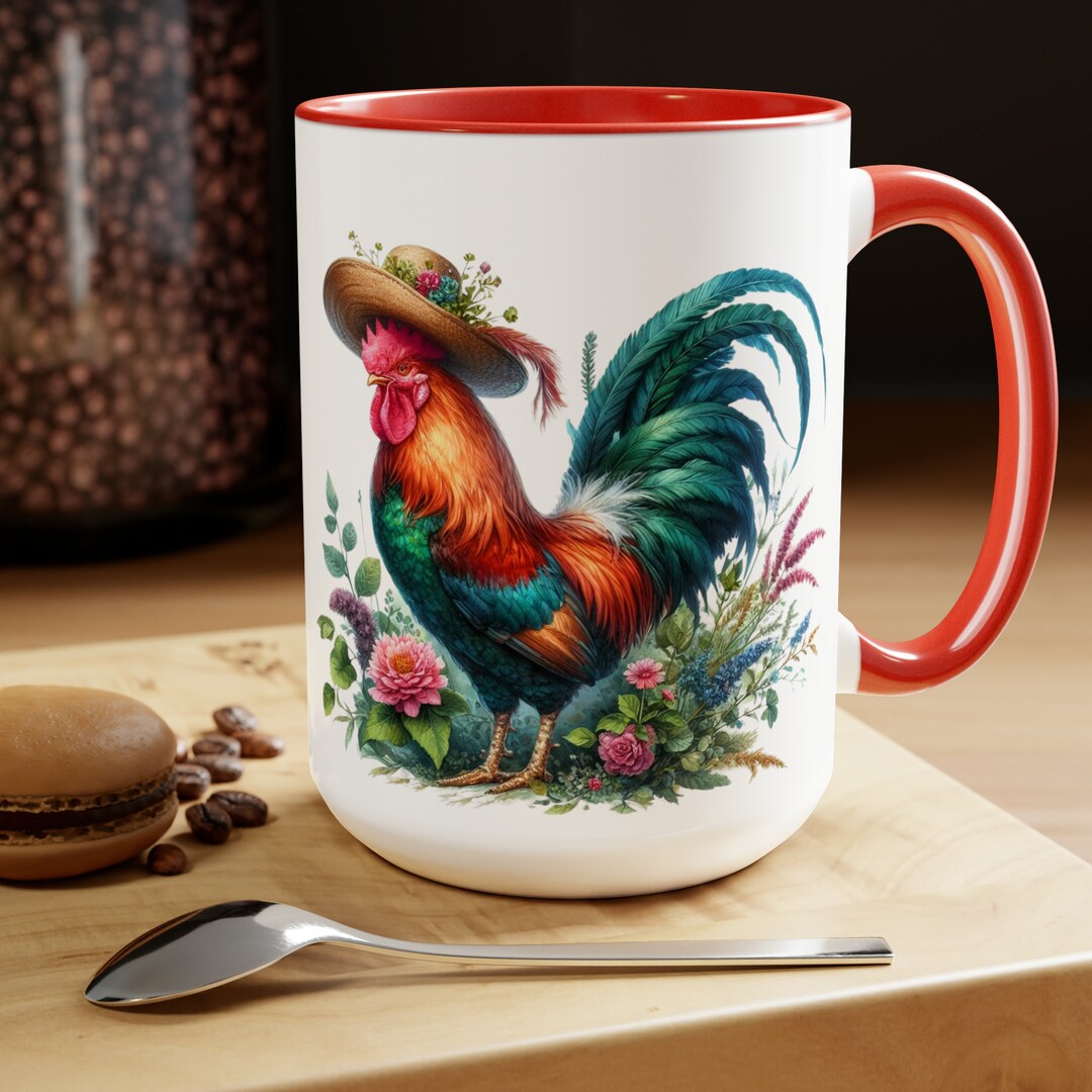 Rooster Mug, Funny Rooster Coffee Cup, Rooster Lover's Mug, Unique ...