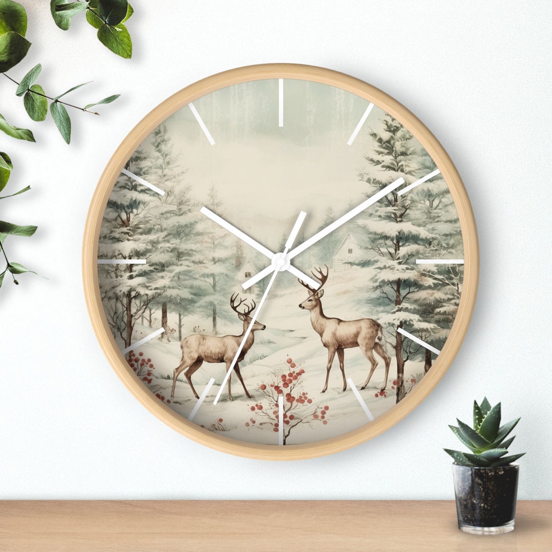 Christmas Clock, Modern Wall Clock, Large 10 Wall Clock, Christmas Gift