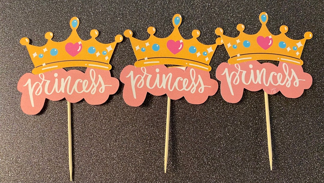 Princess Crown Cupcake Toppers Etsy