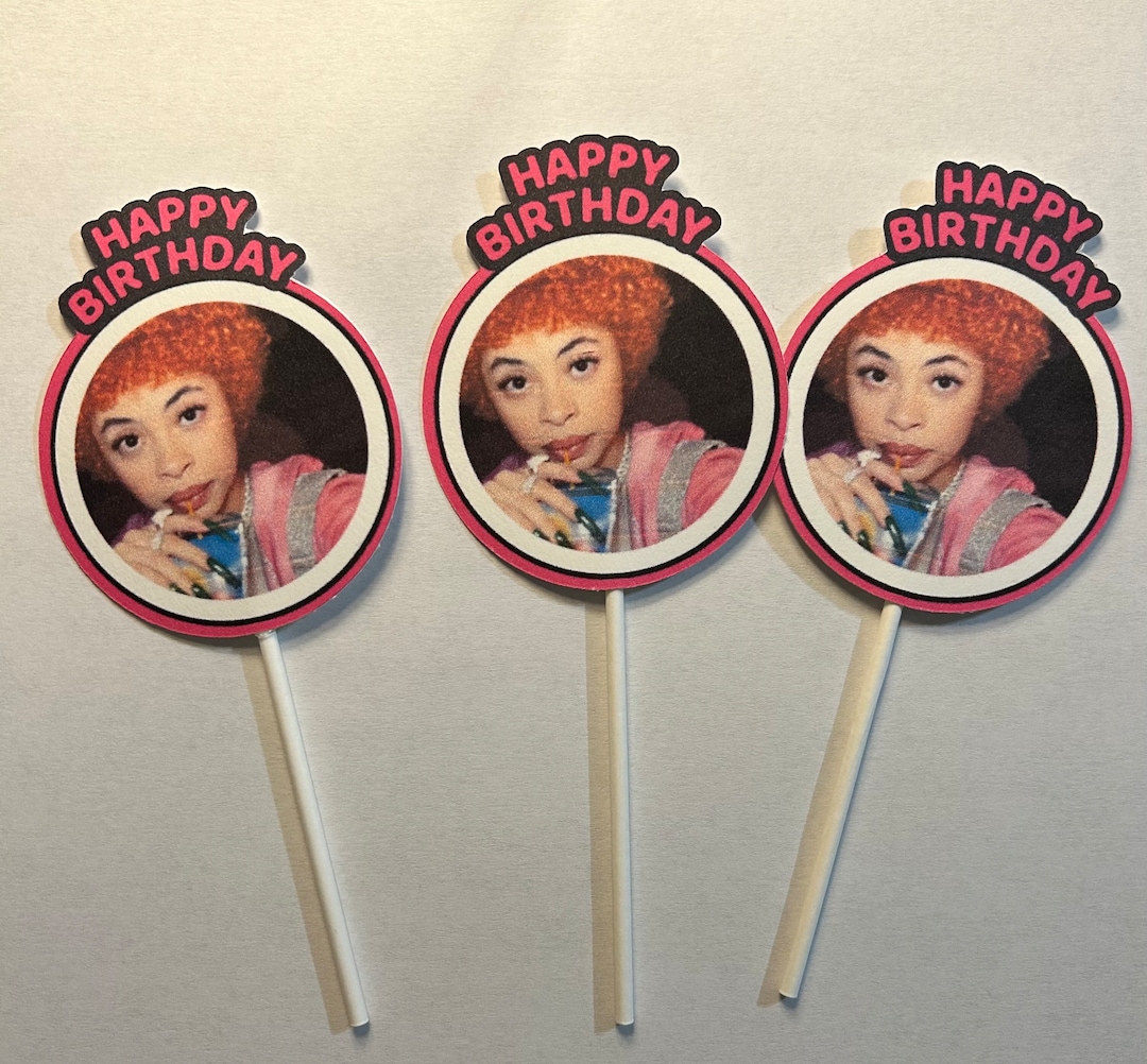 Ice Spice Happy Bday Cupcake Toppers - Etsy