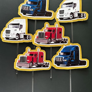 Semi Truck Cupcake Toppers