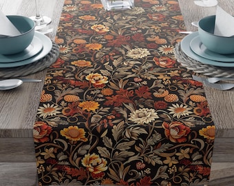 Decoración otoñal, camino de mesa de otoño, camino de mesa de Acción de Gracias, decoración de otoño, camino de mesa festivo, decoración de mesa de otoño, colores de otoño, flores