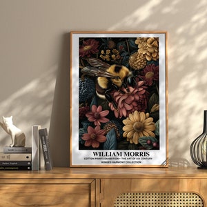 Bumble Bee Decor, Bumble Bee Print, William Morris Print, William Morris Exhibition Print, Vintage Bee  Poster, Bumble Bee Art, Artful Art