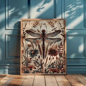 Dragonfly Wall Art, Dragonfly Print, William Morris, Aesthetic Wall Decor, Floral Prints, Artful Art, Floral Poster, Dragonfly Gifts For Her