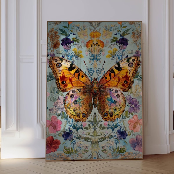 Butterfly Print Wall Art, Butterfly Poster, Cool Wall Poster, William Morris, Aesthetic Wall Decor, Artful Art, Butterfly Gifts For Her