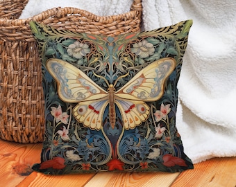 Butterfly Pillow Cover, Spring Decor, Boho Butterflies, Decorative Pillow, Soft Cushion Cover, Cottagecore Decor, Butterfly Gifts For Her