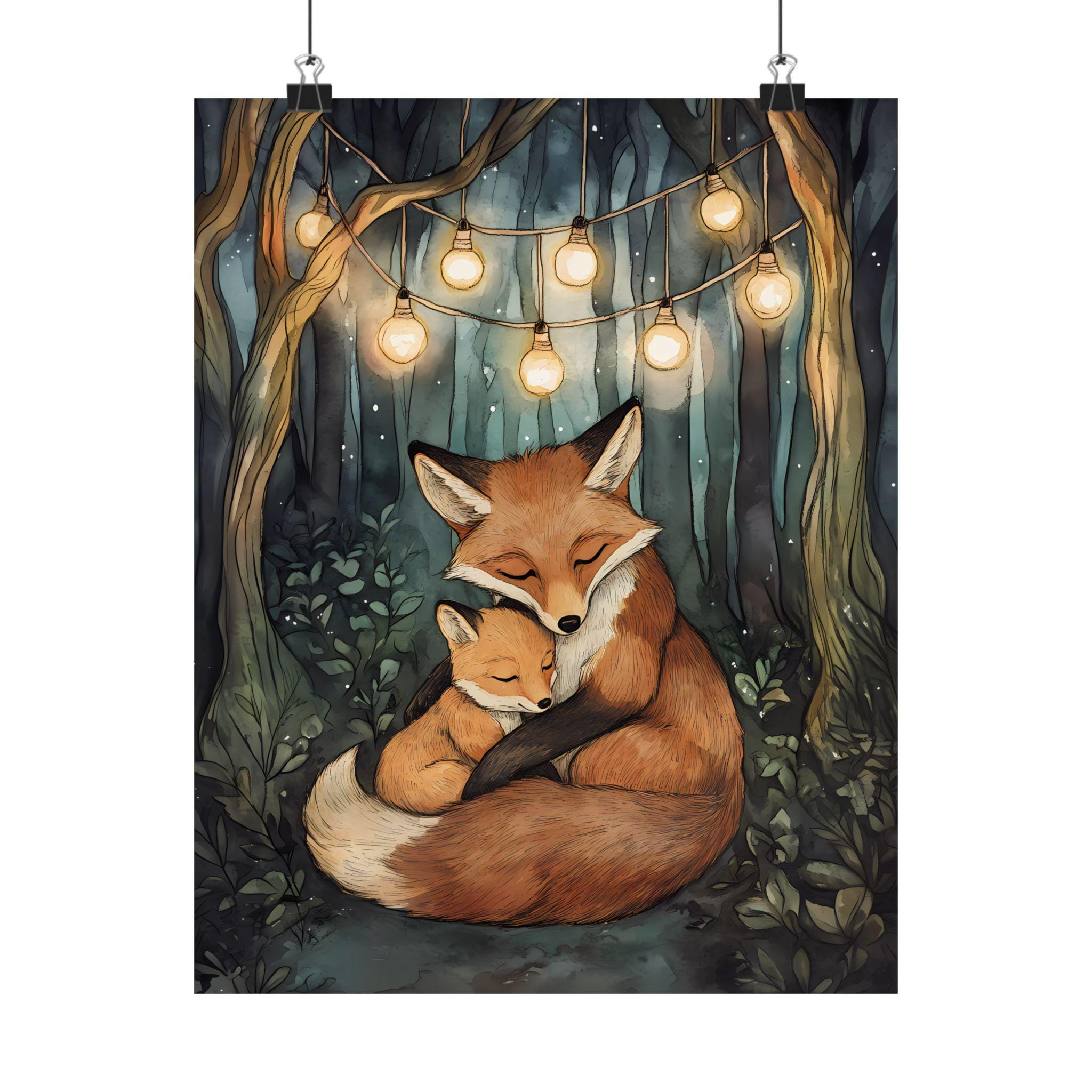Nursery Art, Fox Nursery Decor, Sleeping Fox Nursery Prints, Woodland ...