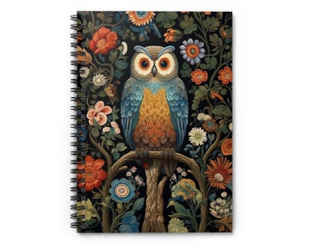 Cuaderno de búho para niños, diario de búho para estudiante, regalo de regreso a la escuela, regalo para maestros, amante del búho, diario de bosque, cuaderno en espiral para el personal
