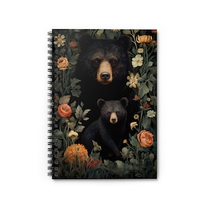 bear journal, bear notebook, bear lovers journal, back to school gift for students, artist bear, nature notebook, mama bear. bear lover