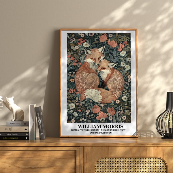 William Morris Print, Fox Print, William Morris Exhibition Print, William Morris Poster, Vintage Wall Art, Fox Art Print, Fox Lover Gift