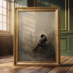Moody Wall Art, Moody Bird Print, Vintage Bird Print, Bird Wall Art