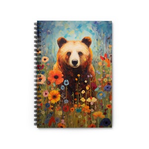 bear journal for kids and teachers bear in meadow journal for moms bear lovers journal back to school notebook artistic journal with bears
