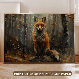 Fall Wall Decor, Fox Prints, Fox Wall Art, Dark Cottagecore Decor, Woodland Animals, Fox Art, Dark Academia, Animal Prints, Fox Lover Gifts