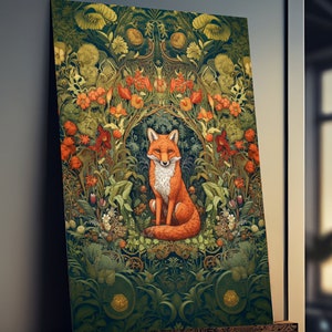 Póster de zorro otoñal, arte de pared de zorro, regalos de zorro, impresión de zorro, zorro otoñal, animales del bosque, decoración de zorro, arte de zorro, hojas de otoño, regalos para amantes de los zorros para ella