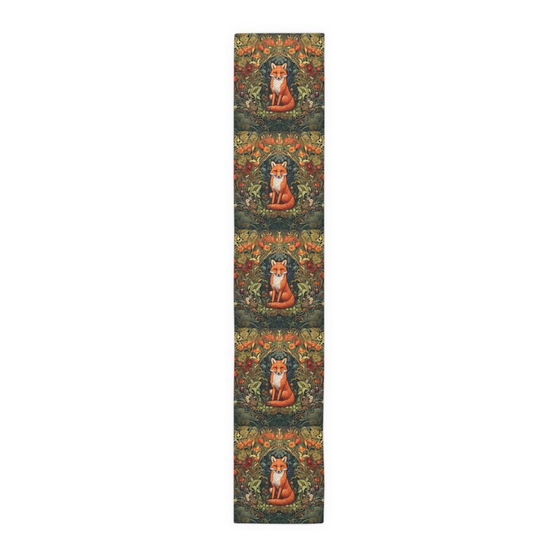 Fall Table Runner, Fox Decor, Fox Lovers, Table Runner Fall, Farmhouse Decor, Boho Home Decor, William Morris, Holiday Gift For Her image 3