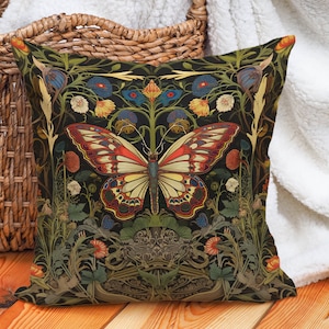 Decorative Pillow, Butterfly Pillow Cover, Soft Cushion Cover, Boho Butterflies, Spring Decor, Cottagecore Decor, Butterfly Gifts For Her
