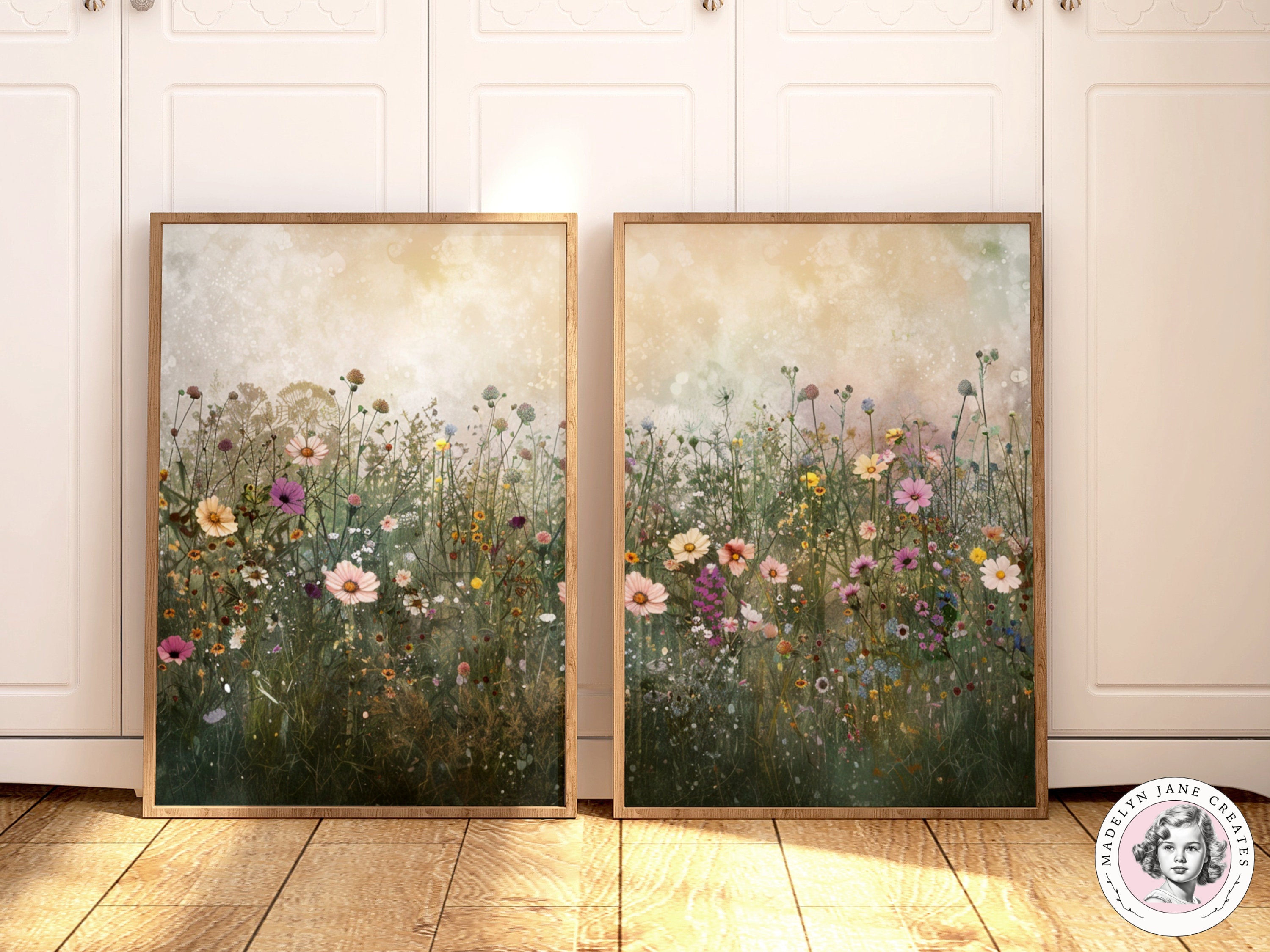Wildflower Prints Set of 2, Wildflower Poster, Vintage Wall Art ...