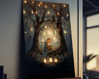 Fox Gifts, Vintage Fox Print, Fox Poster, Fox Wall Art, Fox Print, Woodland Animals, Fox Decor, Fox Art, Fox Lover Gifts For Her