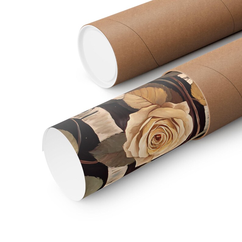 Vintage Folk Art, Birch Tree Wall Art, Botanical Wall Art, Roses Wall