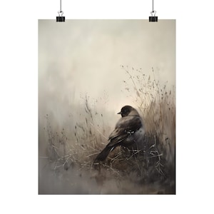 Moody Wall Art, Moody Bird Print, Vintage Bird Print, Bird Wall Art