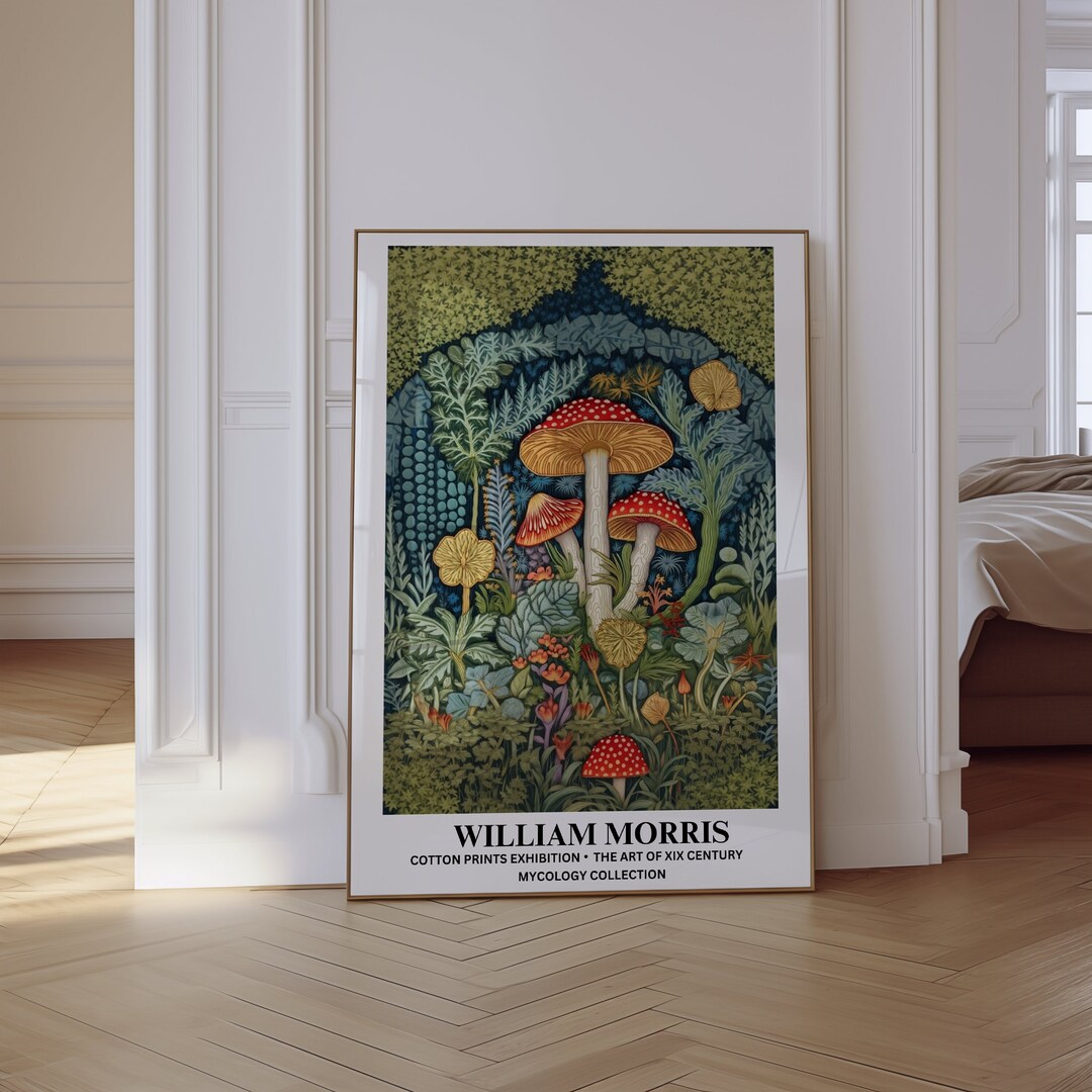 Mushroom Art Print, William Morris, Forest Wall Art, Botanical Wall ...