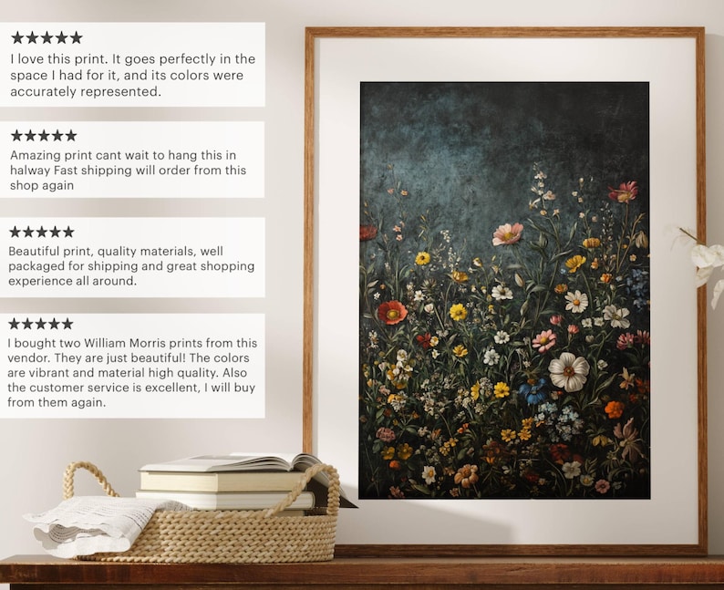 Flower Prints, Dark Academia Prints, Dark Botanical Prints, Moody Home