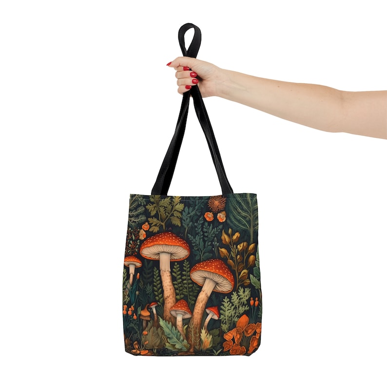 Bolso tote de setas, tote de setas, setas del bosque. Hongos, Tote estético, Regalo amante de los hongos, Tote Cottagecore, Regalo de hongos imagen 7