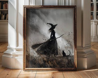 Halloween Print, Witchy Prints, Dark Academia Art, Halloween Print, Vintage Witch Art, Witchy Decor, Gothic Wall Art, Witchy Gifts For Her