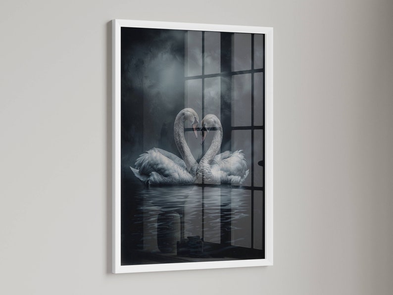 Dark Academia Swan Print, Swan Wall Art, Dark Moody Swan Print, Swan Art Print, Dark Aesthetic Print , Dark Cottagecore Painting, Goth Art image 8