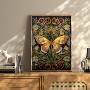 Butterfly Poster, Butterfly Wall Art, Butterfly Print, William Morris, Aesthetic Wall Decor, Artful Art, Butterfly Gifts For Her, Butterfly