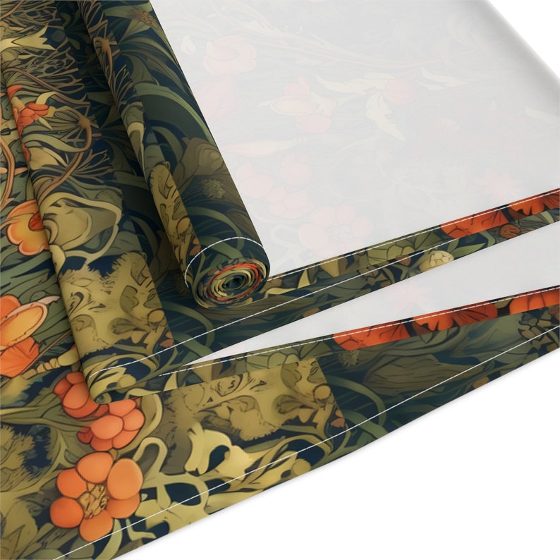 Fall Table Runner, Fox Decor, Fox Lovers, Table Runner Fall, Farmhouse Decor, Boho Home Decor, William Morris, Holiday Gift For Her image 9