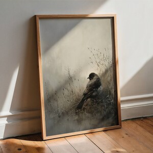 Moody Wall Art, Moody Bird Print, Vintage Bird Print, Bird Wall Art