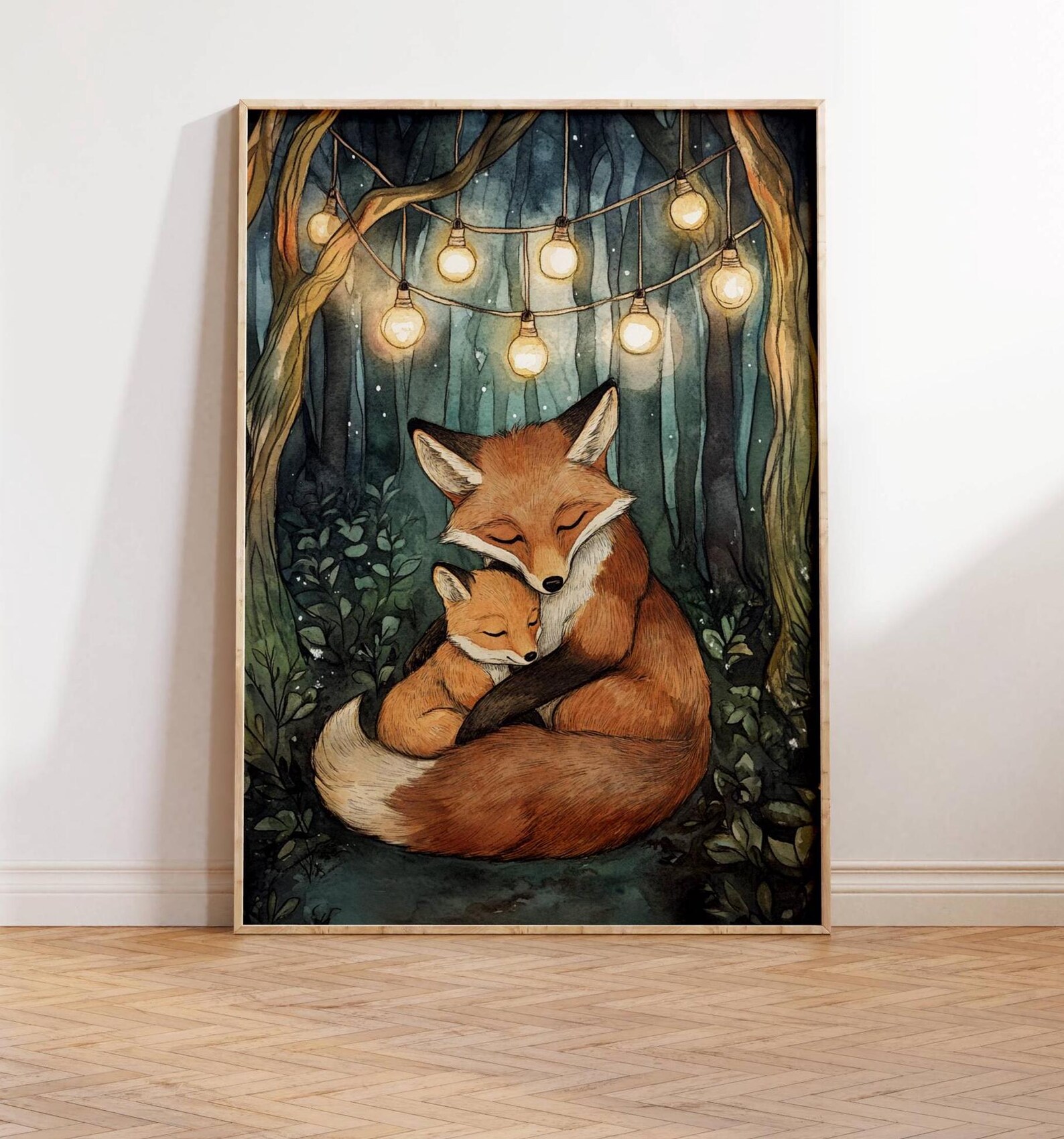 Nursery Art, Fox Nursery Decor, Sleeping Fox Nursery Prints, Woodland ...