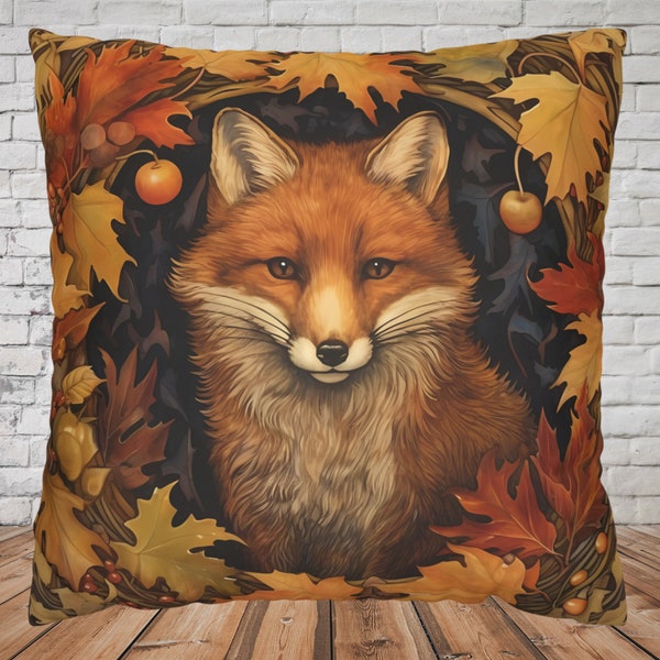 Fox Pillow Case, Faux Suede Pillow, Autumn Decor, Fall Home Decor, Farmhouse Decor, Fall Pillow, Holiday Gifts For Her, PILLOW CASE ONLY