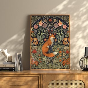 Fox Gifts, Vintage Fox Print, Fox Poster, Fox Wall Art, Fox Print, Woodland Animals, Fox Decor, Fox Art, Fox Lover Gifts For Her