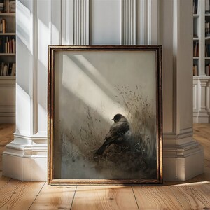 Moody Wall Art, Moody Bird Print, Vintage Bird Print, Bird Wall Art