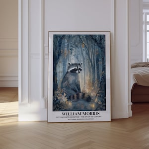 Raccoon Print, William Morris Print, William Morris Poster, Vintage Wall Art, Vintage Poster, Raccoon Art, Raccoon Lover Gifts For Her