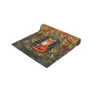 Fall Table Runner, Fox Decor, Fox Lovers, Table Runner Fall, Farmhouse Decor, Boho Home Decor, William Morris, Holiday Gift For Her image 8