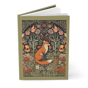 Fox Journal, Fox Gifts, Fox Lover Notebook, Artful Art, Aesthetic Notebook, William Morris, Vintage, Fox Gifts For Women, Fox Gift For Her