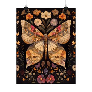 Butterfly Wall Decor, Butterfly Print, Moody Wall Art, William Morris, Aesthetic Wall Decor, Dark Cottagecore Art, Butterfly Gifts For Her image 4