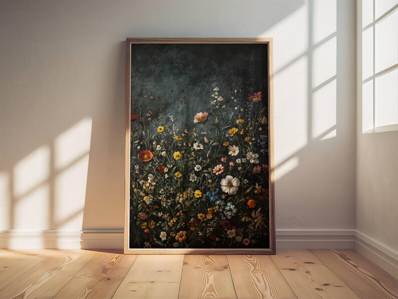 Flower Prints, Dark Academia Prints, Dark Botanical Prints, Moody Home