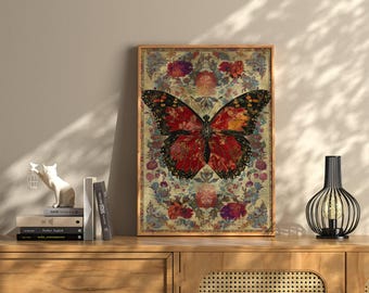 Butterfly Print, Butterfly Wall Art, Butterfly Home Decor, Butterfly Poster, William Morris, Aesthetic Wall Decor, Butterfly Gifts For Her