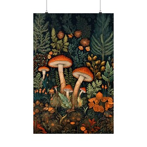 Paddenstoel kunstprint, Paddenstoel muurdecoratie, Paddenstoel poster, Botanische wanddecoratie, Paddenstoel decoratie, Mycologie, Cottagecore poster, William Morris afbeelding 9
