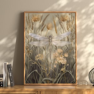 Dragonfly Print, Dragonfly Wall Art, William Morris, Aesthetic Wall Decor, Floral Prints, Artful Art, Floral Poster, Dragonfly Gifts For Her