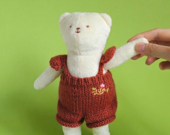 Soft Plush Bear w. Name Embroidered Knit Pants