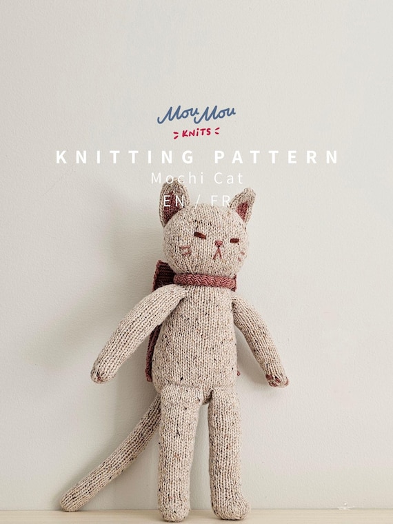 Cat Knitting Pattern PDF: Mochi Cat Doll