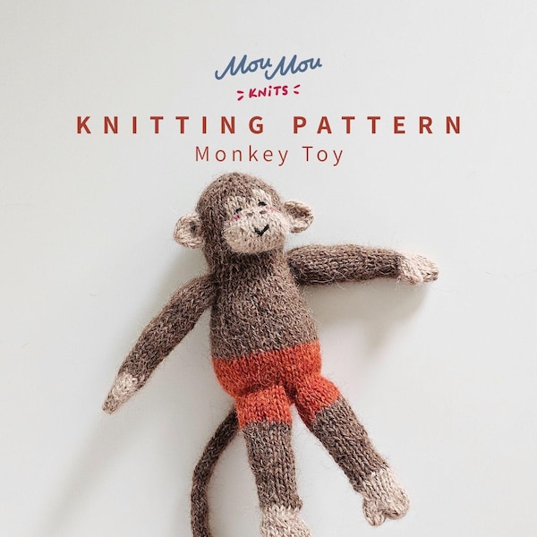 Knitted Monkey Toy Pattern: DIY Plushie (PDF Pattern)