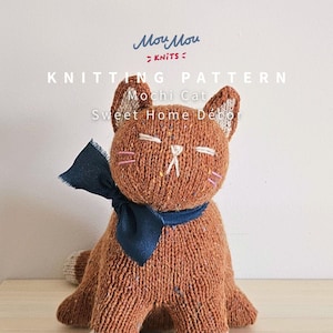Cat Knitting Pattern PDF: Mochi Cat Sweet Home Décor